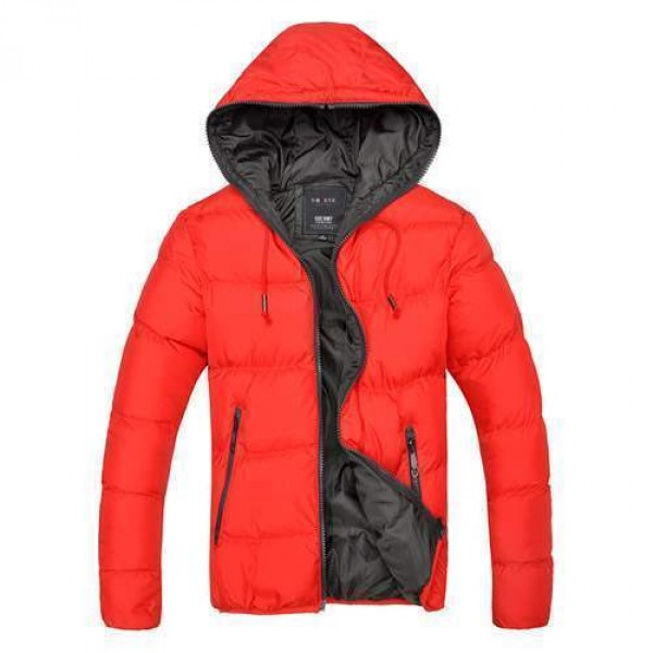 Doudoune Homme Parka Capuche Bicolore Urban jacket coat Fashion rouge